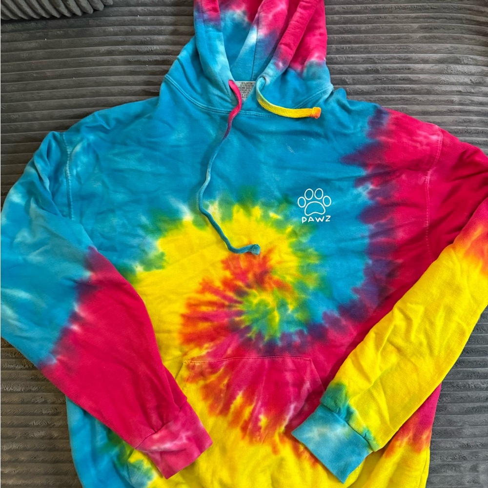 Colorful Tie-Dye Cotton Hoodie PAWZ
